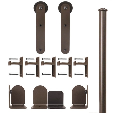 Quiet Glide Bronze 72" Stick Sliding Door Hardware QG.1300.ST.07